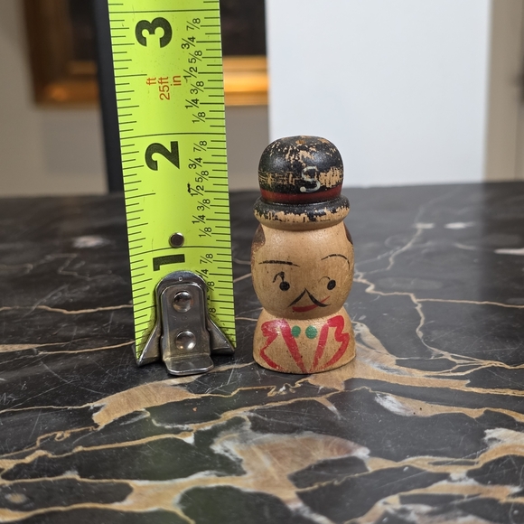 Vintage Figural Wood Man Single Salt Shaker w/ Bowler Hat Hand Painted Japan - Picture 9 of 10